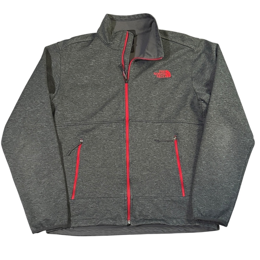 The North Face Soft Shell Full Zip Up Jacket Charcoal/ Crimson Men’s Medium